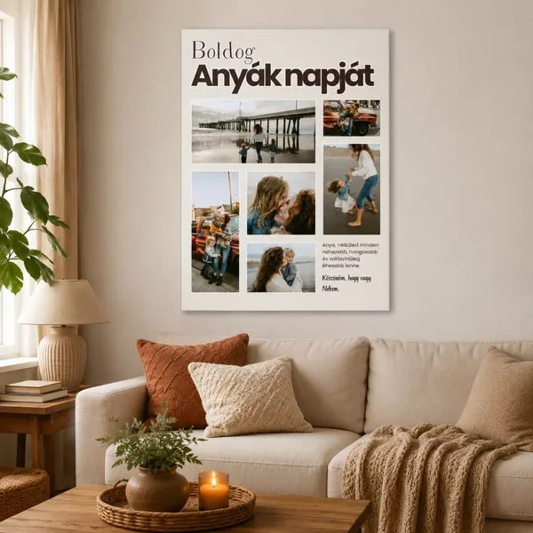 Anyák napi fotókollázs vászonkép ajándék