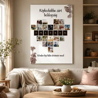 Emlékek képekben - fotókollázs vászonkép 20 saját fotóból